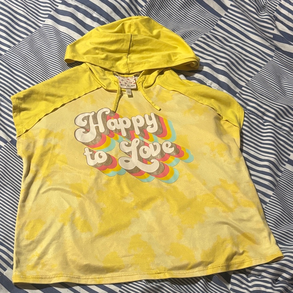 Belle Du Jour Yellow Hoodie with Colorful Design